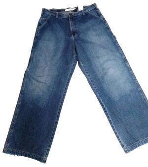 Timberland Vintage Y2K Carpenter Men's Distressed Blue Boot Leg Jeans  Size 34